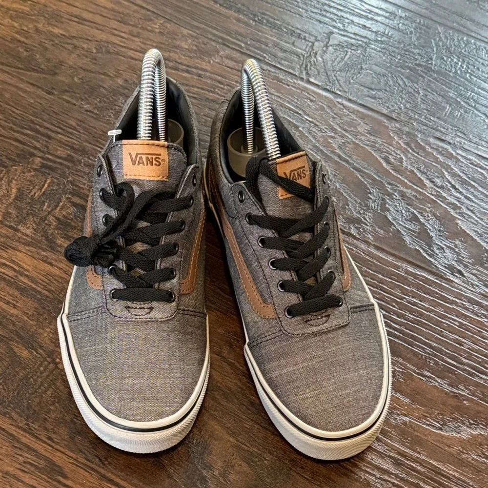 Vans Gray and Brown Kids Sneakers, New Without Tags